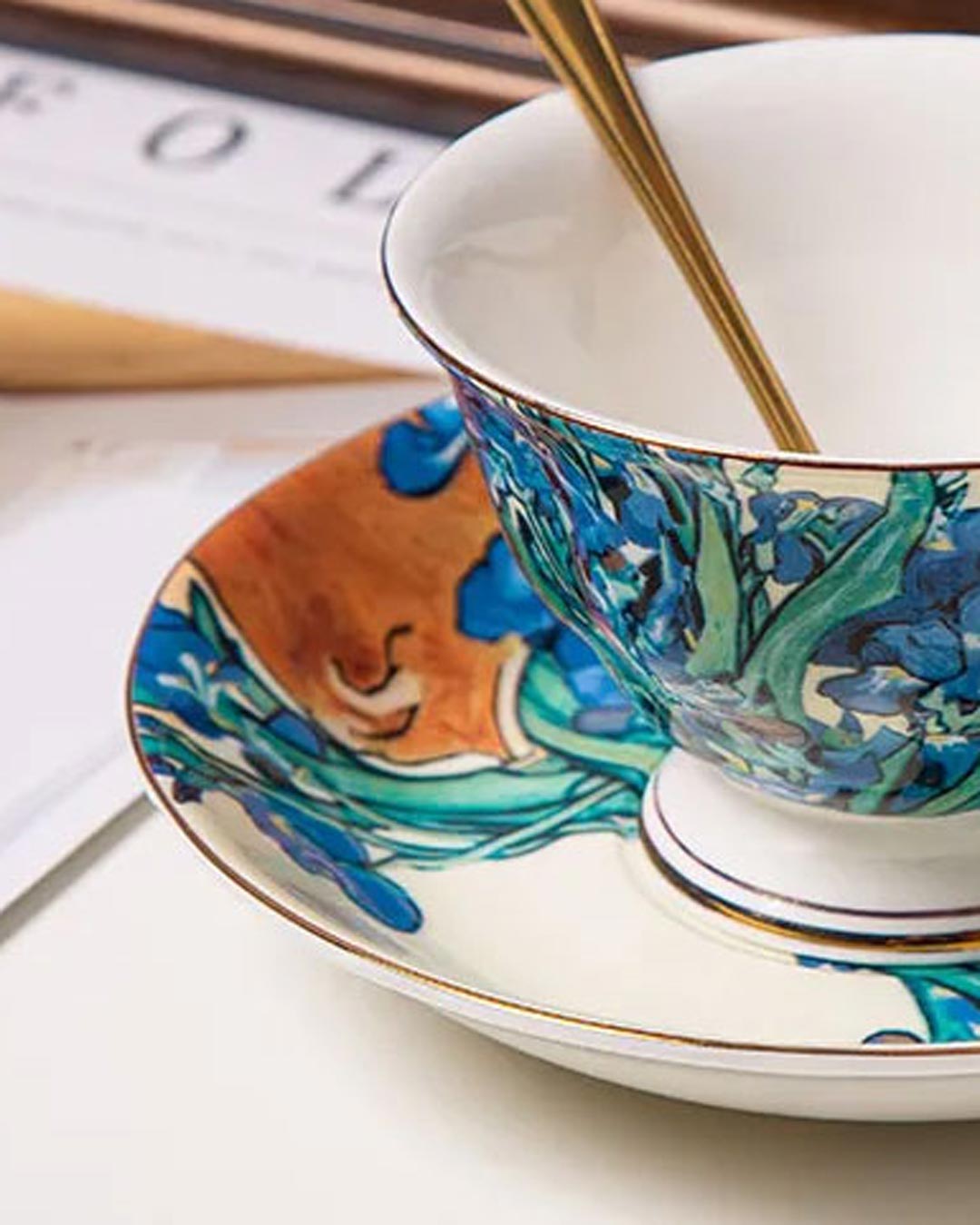 'Irises' Vincent Van Gogh Painting Cup & Saucer