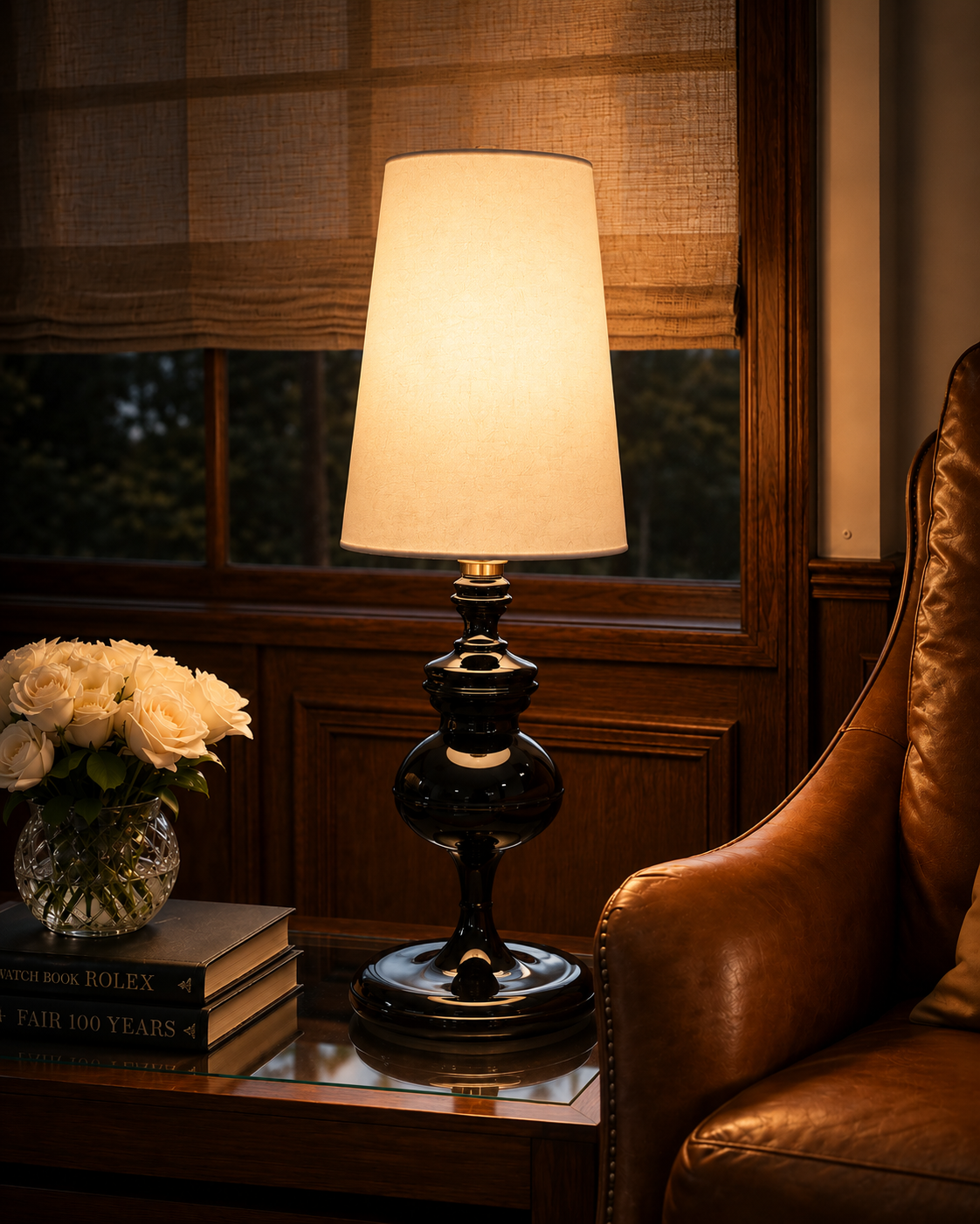 Regalia Black Crown Table Lamp 