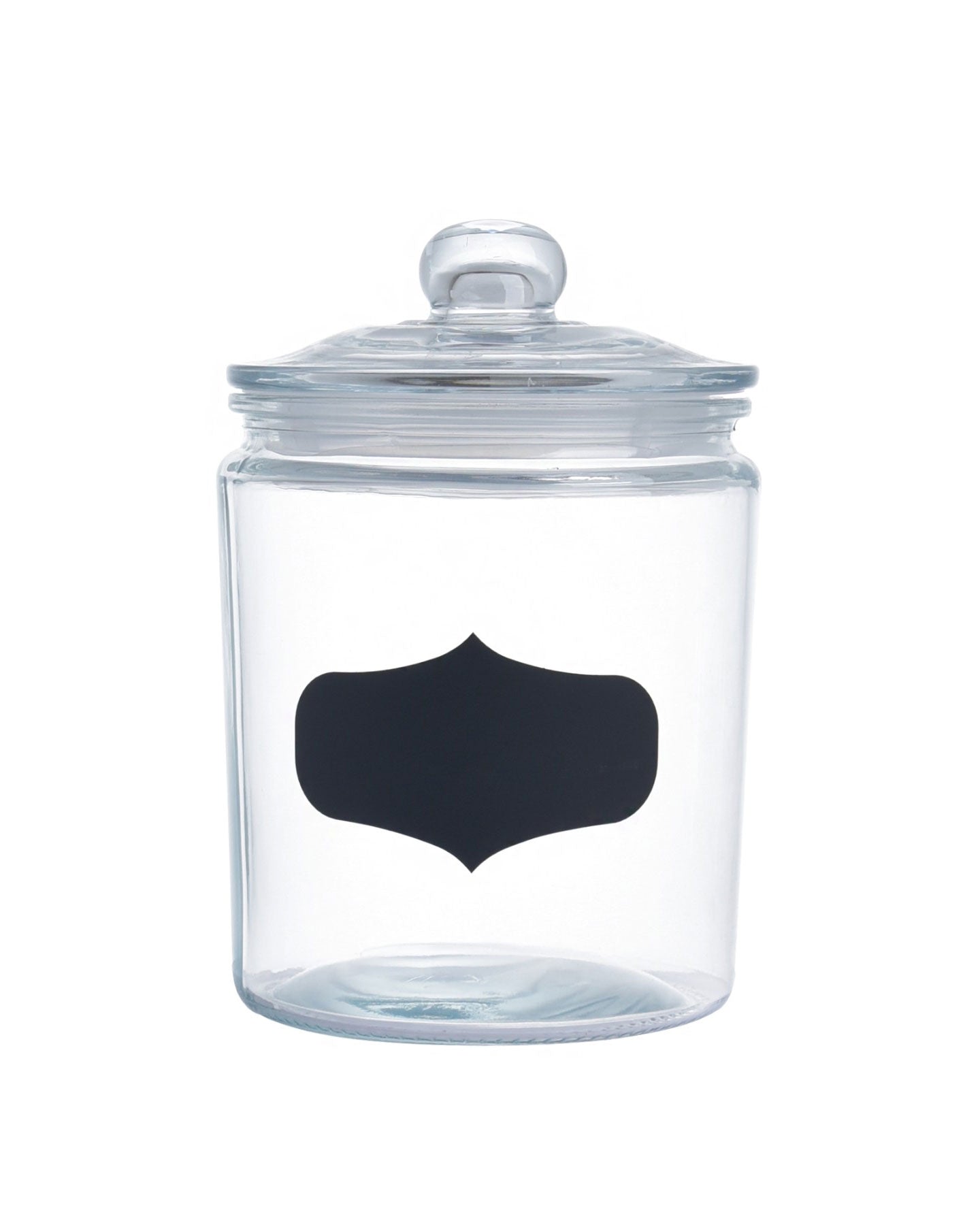 Canister With Black Chalkboard Panel & Glass Lid - 800ML 