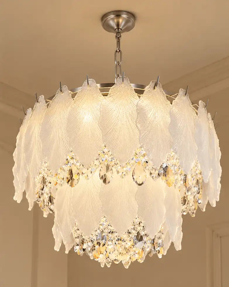 Frosted Plume Cascade Chandelier