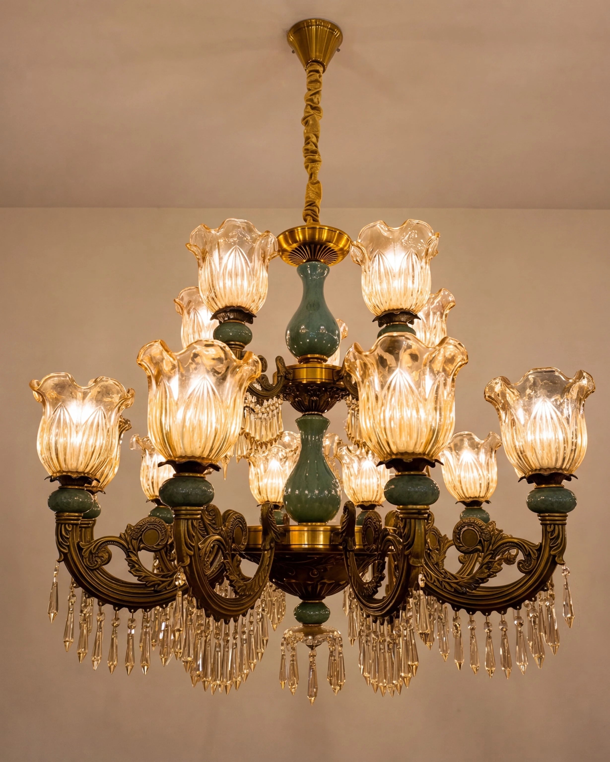 Emerald Petal Chandelier