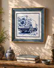 Blue & White Framed Wall Art - 12"x12"
