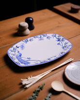 Royal Peacock Blue & White Platter 