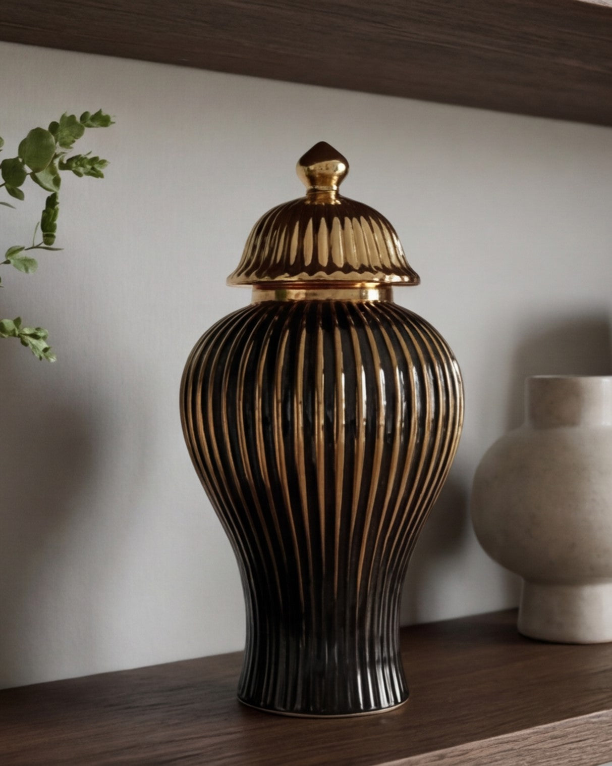 Regal Golden Stripe Temple Jar - Large 