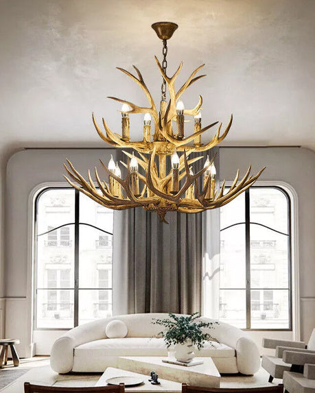 The Antler 12 - Lights Geometric Chandelier 
