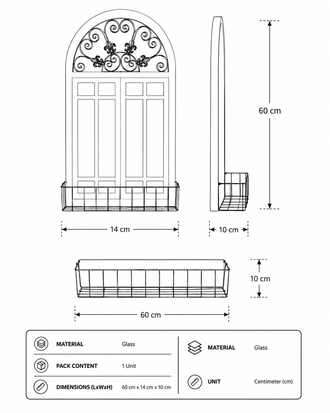 'Windowpane' Decorative Wall Mirror 