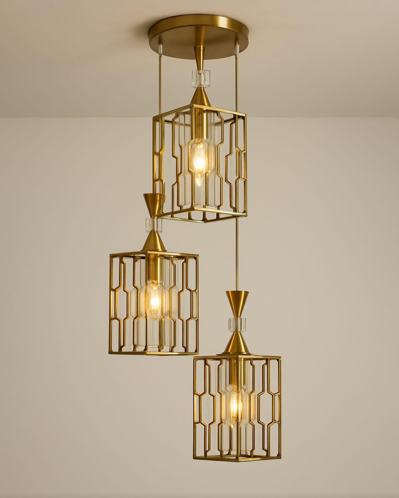 HexaGrid Gold Pendant Light 