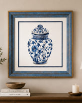 Blue & White Framed Wall art - 12"x12" 