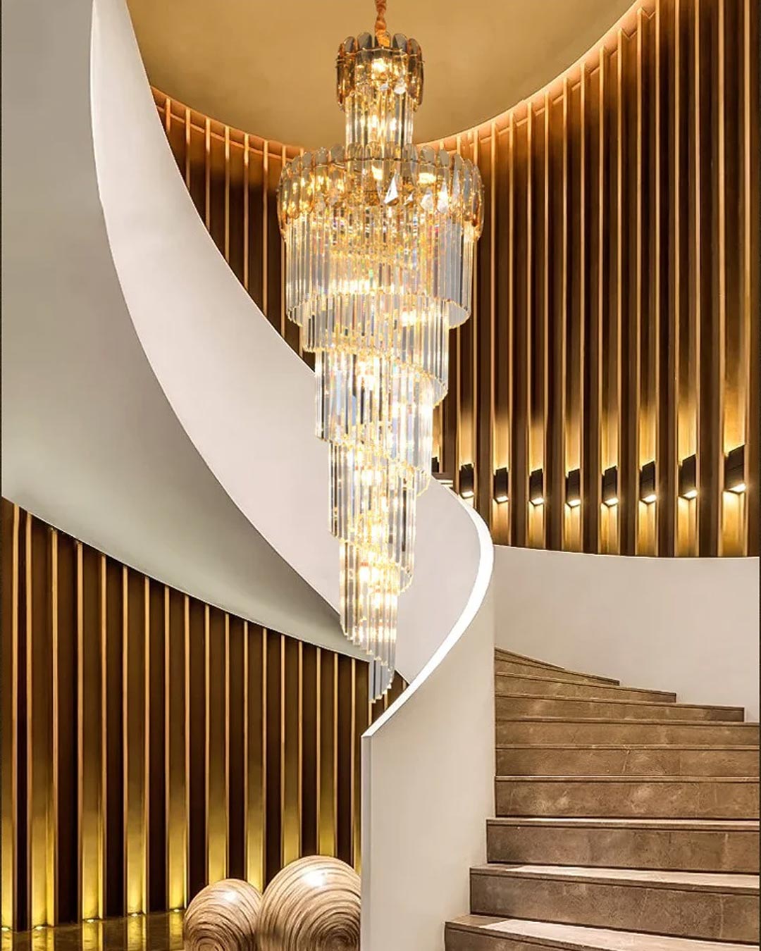 Contemporary Curved Crystal Chandelier - Small - The Decor Kart 