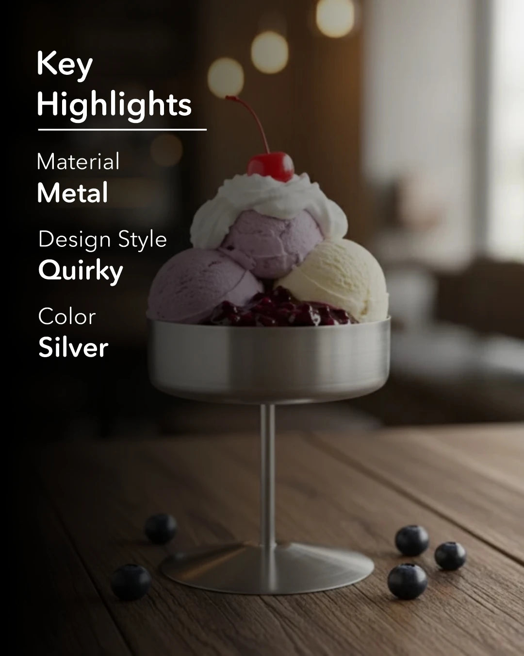 Stemline Pedestal Dessert Bowl - Silver 