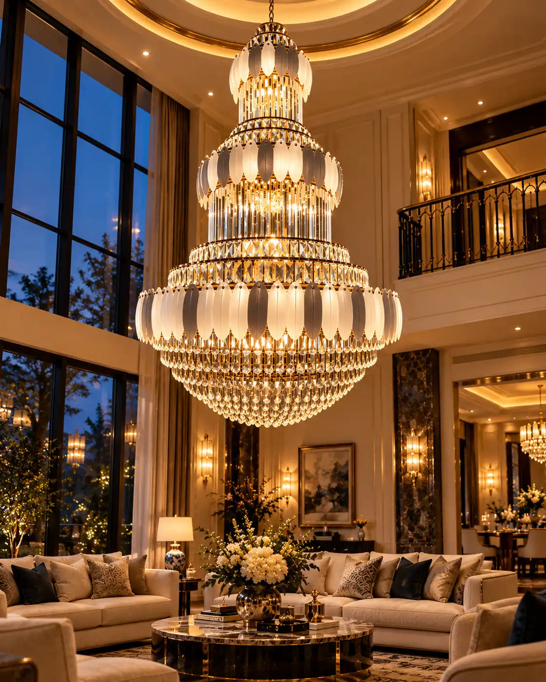 Elysian Cascade Tiered Crystal Chandelier