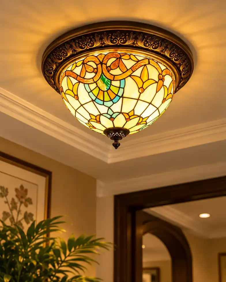 Heritage Floral Dome Tiffany Chandelier