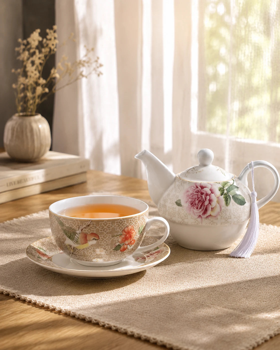 Spring Harmony Tea for One Set - Brown