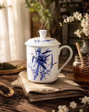 'Blue Bamboo' Fine Bone China Mug