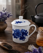 'Royal Blue Blossom' Fine Bone China Mug