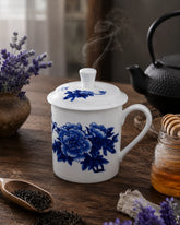 'Royal Blue Blossom' Fine Bone China Mug 