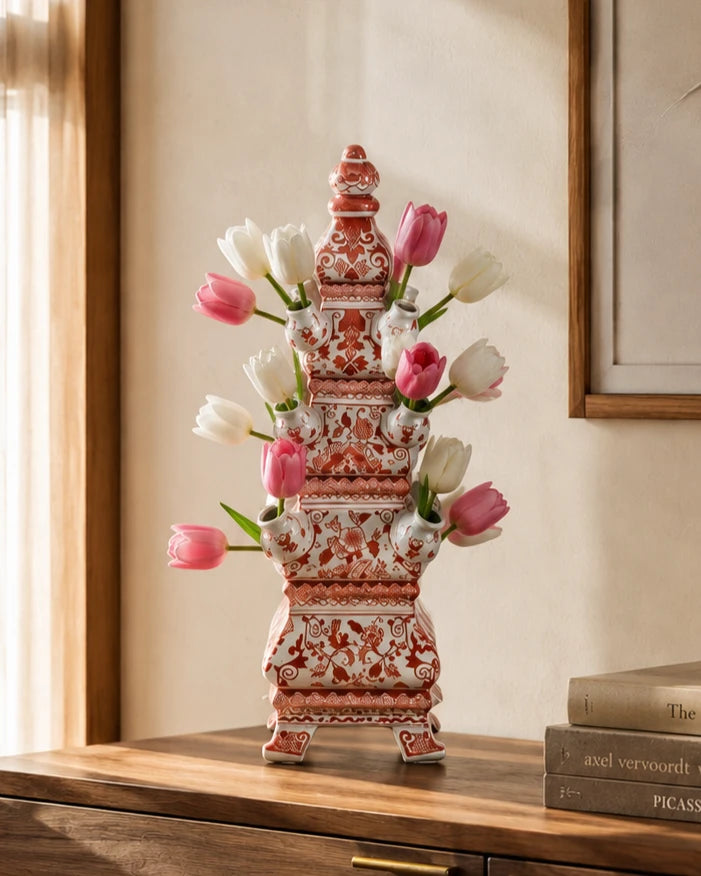 'Country Estate' Tulipiere Tower Vase - Red