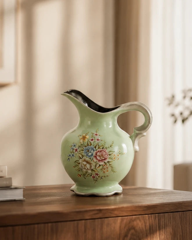 Pastel Bloom Elegance Pitcher Vase 