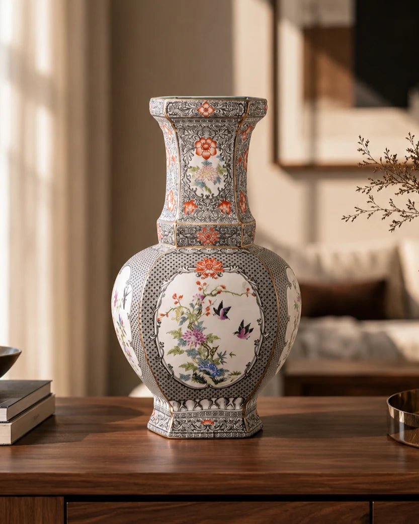 Monochrome Blossom Cloisonne Vase 