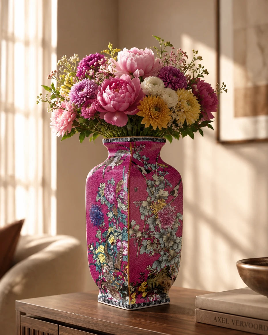 Blossom Cloisonn Enamel Vase - Pink 