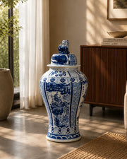 Royal Heritage Landscape Temple Jar with Guardian Lid - 116 CM