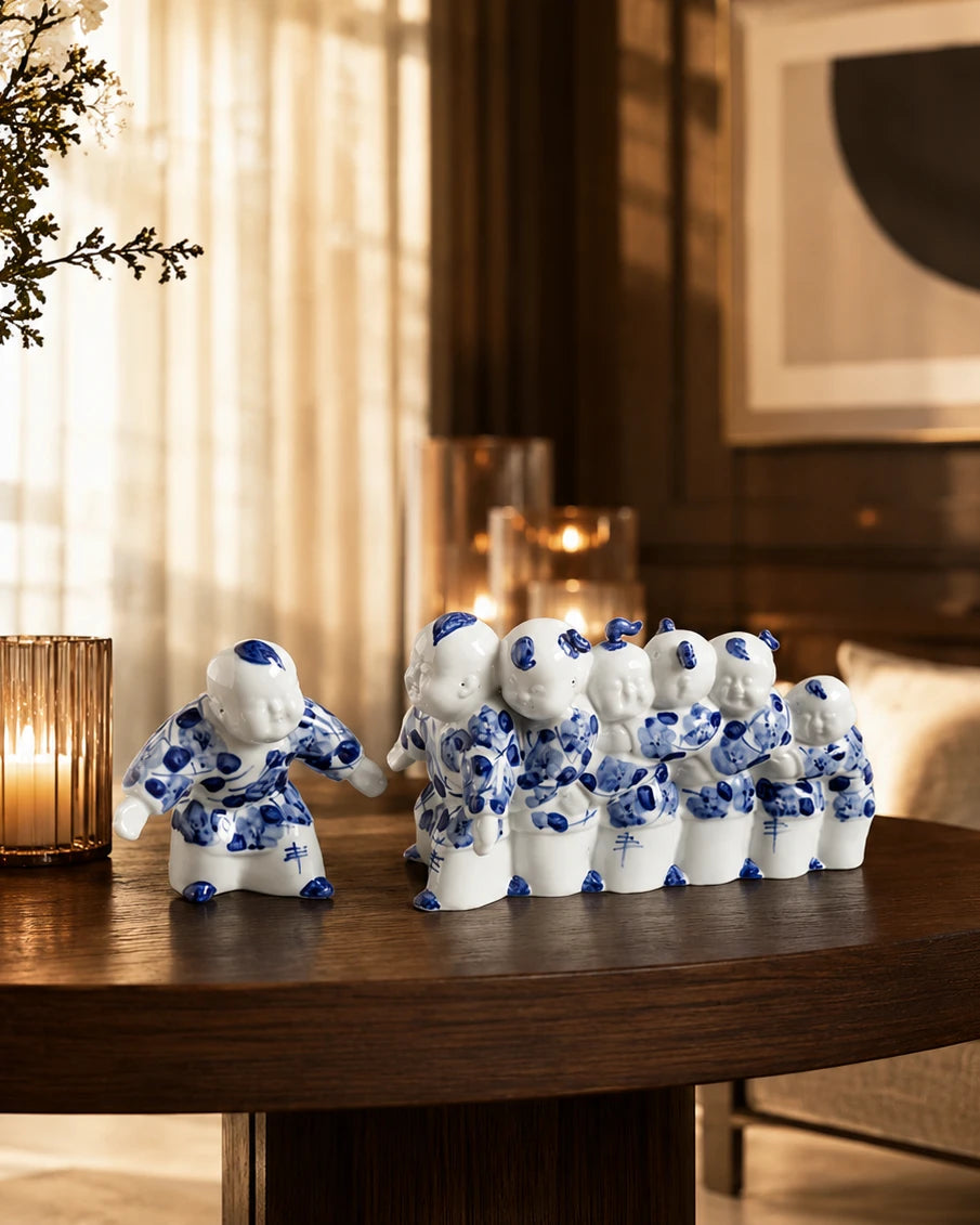 Playful Monk Parade Decorative Figurine 
