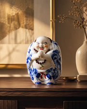 Joyful Monk Prayer Beads Figurine - Big