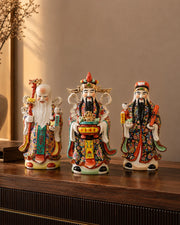 'The Three Star Gods' Porcelain Sculptures, Set of 3 - Large