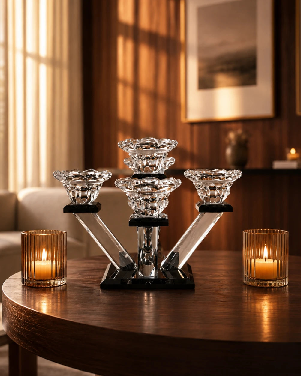 Luminous Petal 5-Arms Harmony Candle Stand