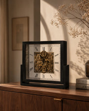 Heritage Gear Table Clock - Black