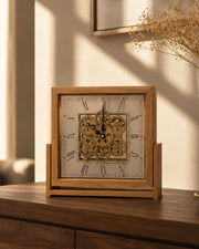 Heritage Gear Table Clock - Gold