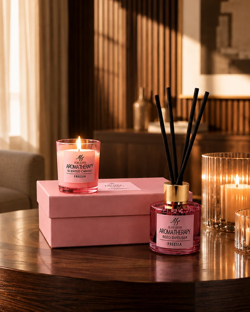 Freesia Therapy Aroma Candle & Reed Diffuser Set