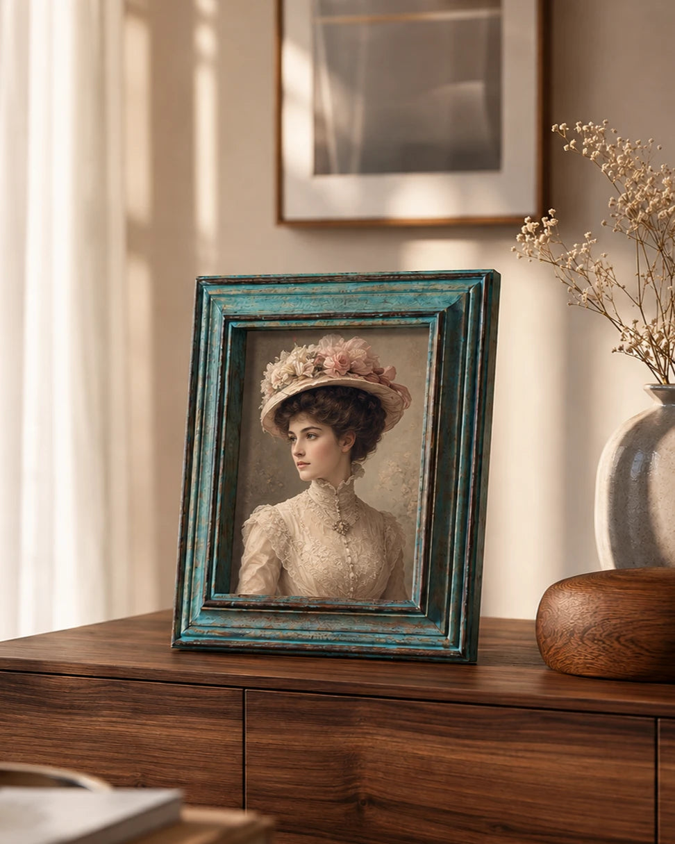 Turquoise Driftwood Photo Frame 