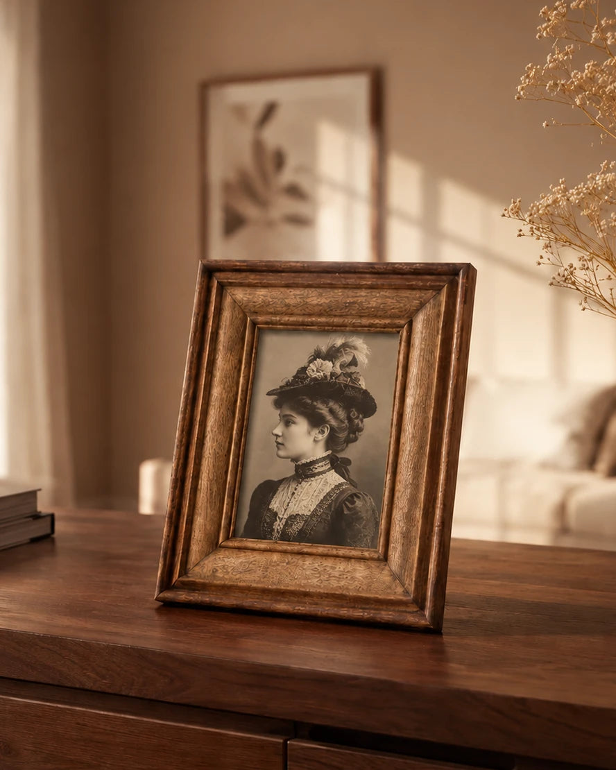 Rustic Walnut Border Photo Frame 