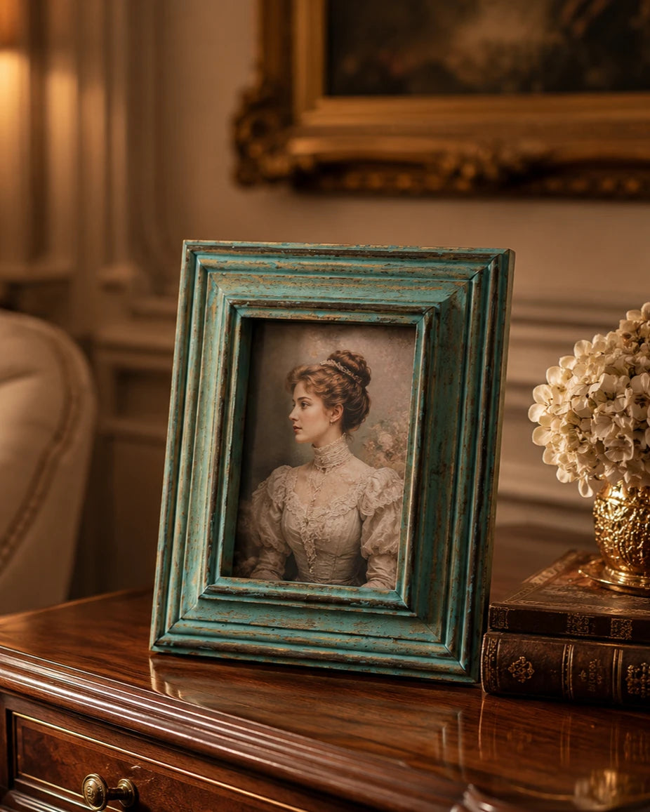 Turquoise Vintage Layered Photo Frame 