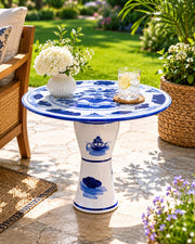 Lotus Serenity Blue & White Center Table