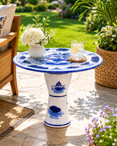 Lotus Serenity Blue & White Center Table 
