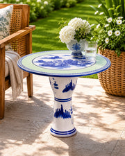 Blue Willow Landscape Porcelain Center Table