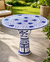 Blue & White Heritage Bloom Center Table 