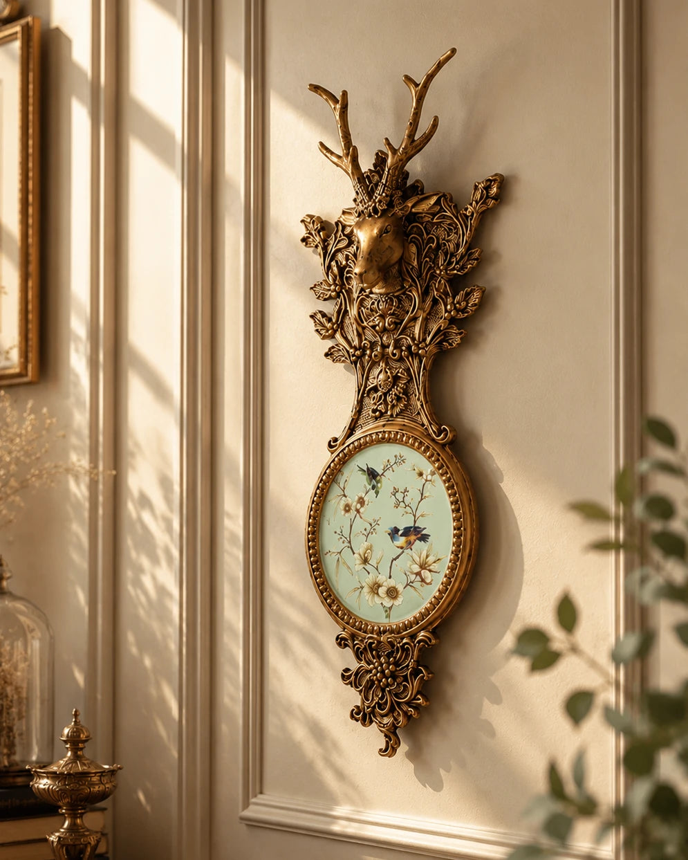 Victorian Antler Floral Wall Accent 