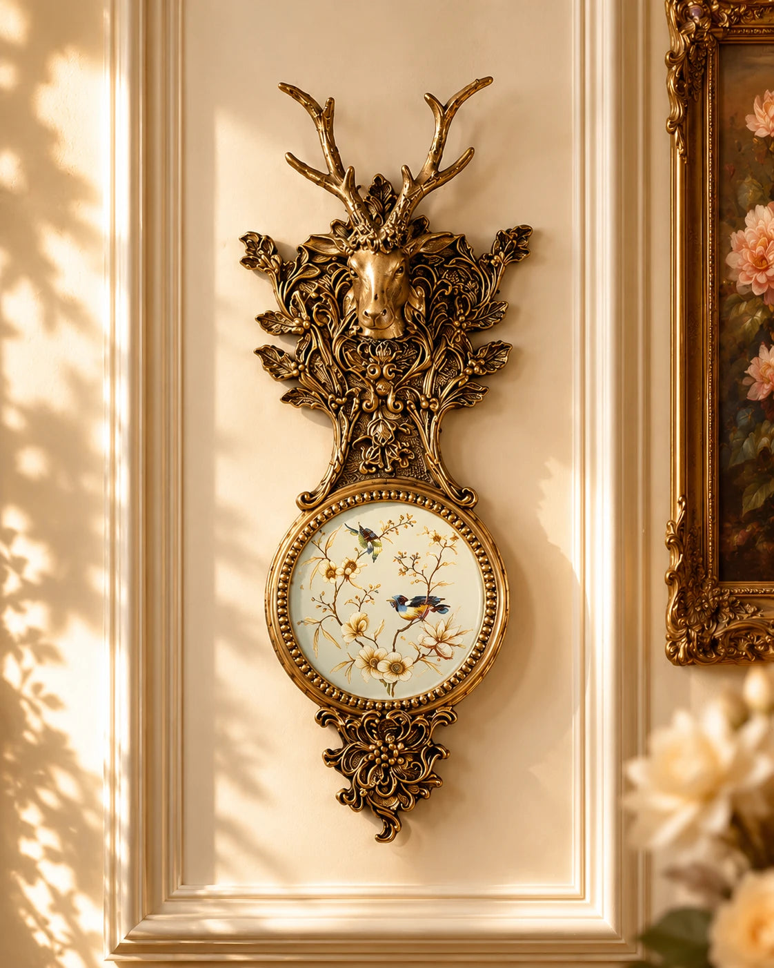 Victorian Antler Floral Wall Accent 