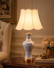 Majestic Enamel Cloisonne Flower Table Lamp