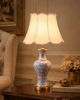 Majestic Enamel Cloisonne Flower Table Lamp 