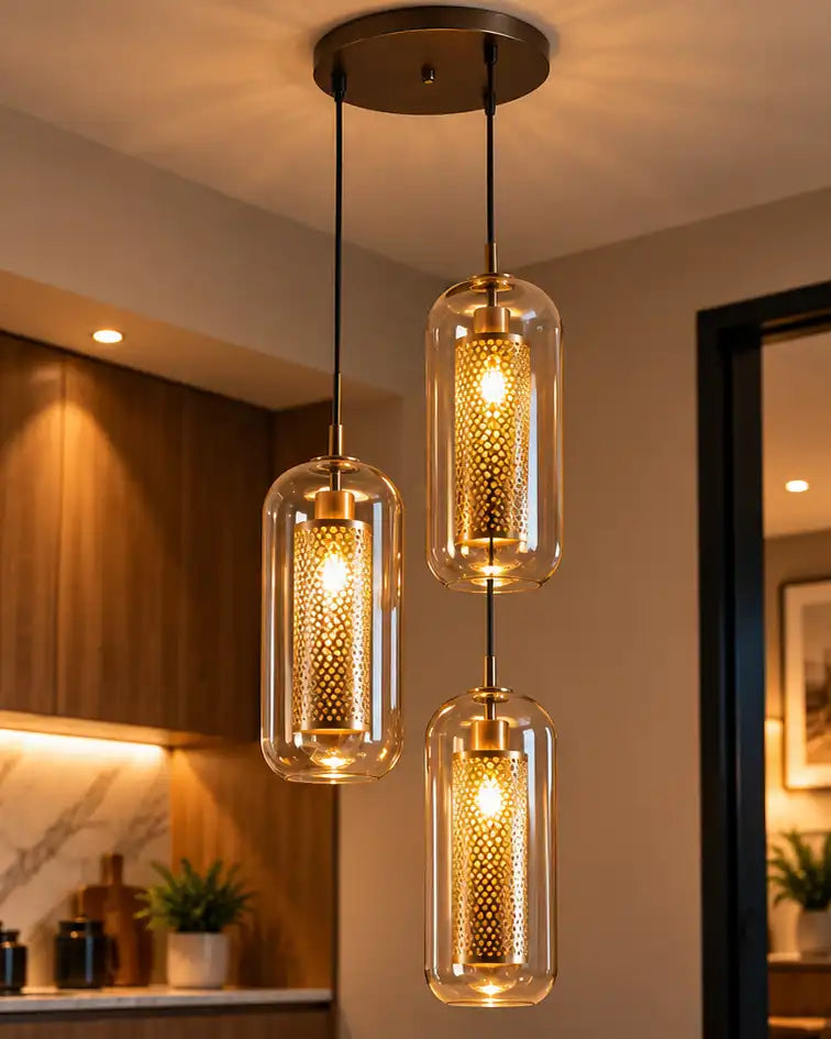 Lumora Luxe Triple Cylinder Pendant Light
