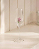 Rose Bloom Champagne Flute Glass 