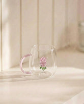 Rose Bloom Glass Mug 
