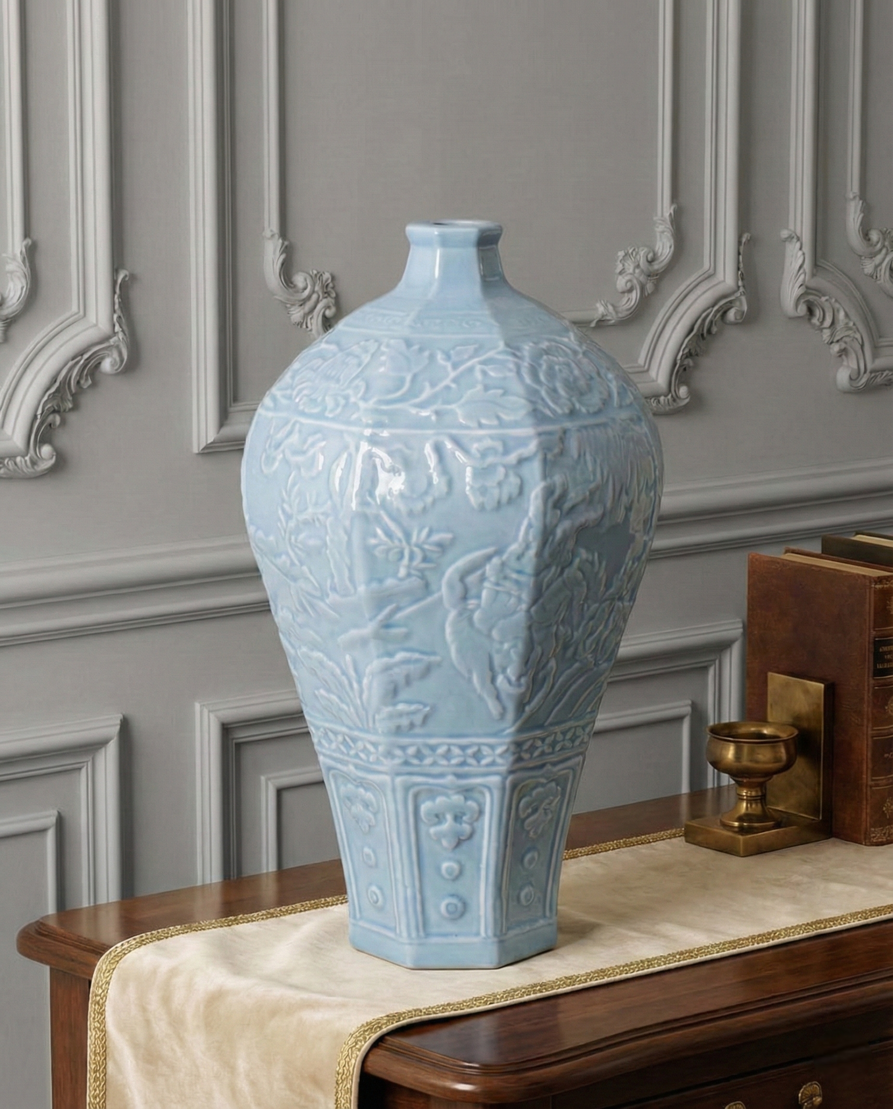 Celestial Blue Celadon Baluster Vase 