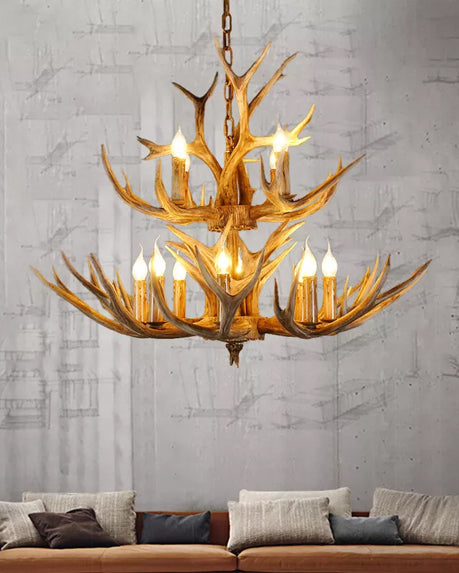 The Antler 12 - Lights Geometric Chandelier 