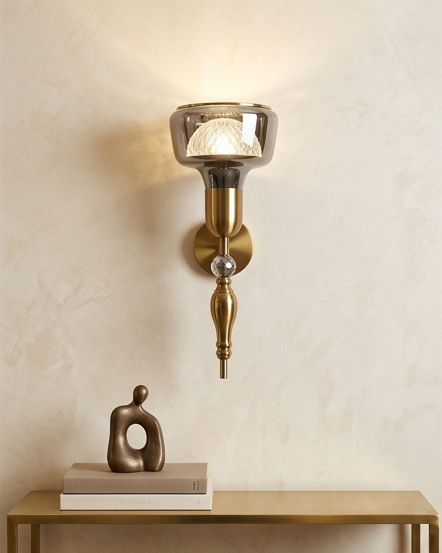 Éclaire Luxe Glass Wall Sconce - Smoky 