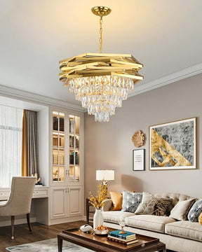 Luxe Crystal Gold Chandelier